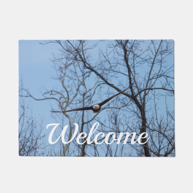 Straight On Eagle Welcome Doormat (Front)