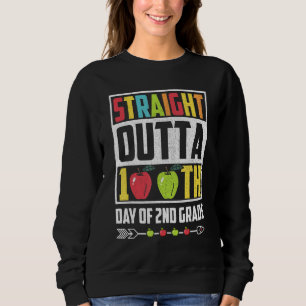 Straight Outta 100 Days Of Second Grade Boys Girls Sweatshirt