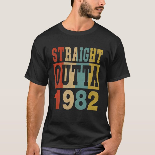 Straight Outta 1982 39Th Birthday 39Years Old Boy T-Shirt (Front)