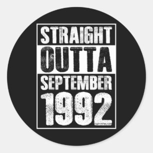 Straight Outta 1992 29th Birthday Classic Round Sticker