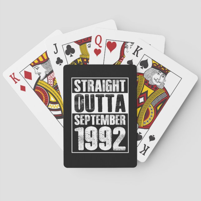 Straight Outta 1992 29th Birthday Playing Cards (Back)