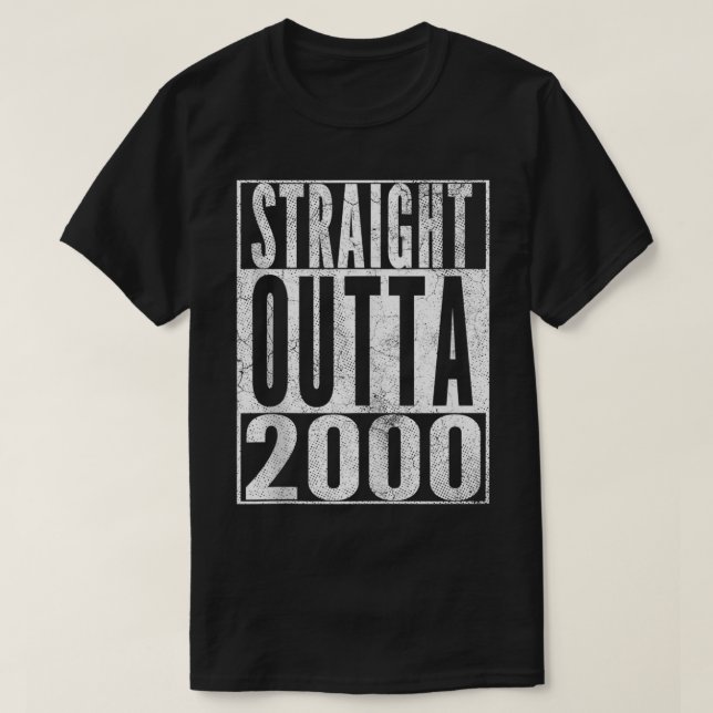 Straight Outta 2000 22nd Birthday Gift  22 Years O T-Shirt (Design Front)