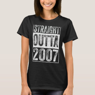 Straight Outta 2007 15 Years Old  Vintage 15th Bir T-Shirt