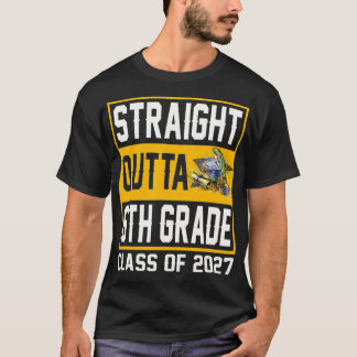 Straight Outta 6th Grade Class of 2027 Graduation  T-Shirt