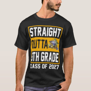 Straight Outta 6th Grade Class of 2027 Graduation T-Shirt