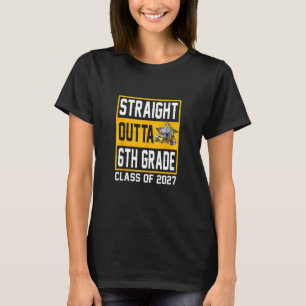 Straight Outta 6th Grade Class Of 2027 Graduation T-Shirt