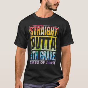 Straight Outta 6th Grade Tee Graduation 2024 Tie D