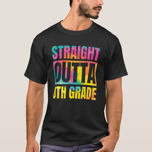 Straight Outta 8th Grade Great Kids Graduation Tie T-Shirt (Front)