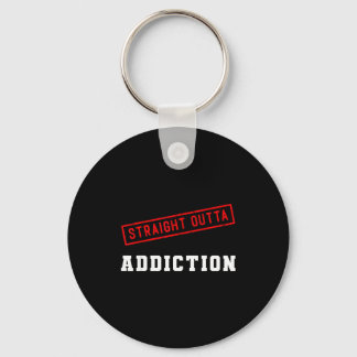 Straight outta addiction graduation sobriety key ring