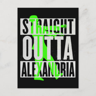 Straight Outta Alexandria Zombie Funny Postcard