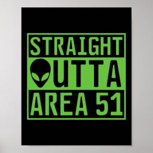 Straight Outta Area 51 Alien Ufo Hunting  Poster