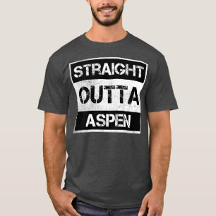 Straight Outta Aspen Ski Resort Vintage Distressed T-Shirt