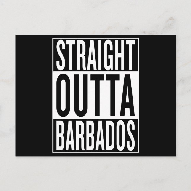 straight outta Barbados Postcard (Front)