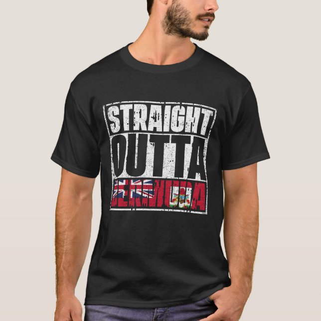 Straight Outta Bermuda Flag T-Shirt (Front)