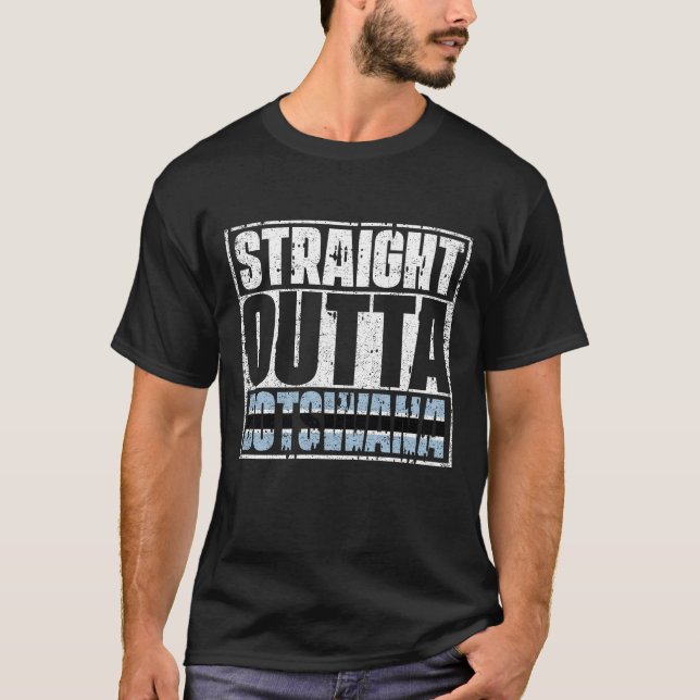 Straight Outta Botswana Flag T-Shirt (Front)