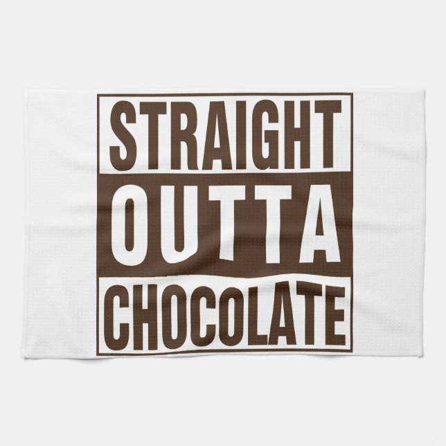 Straight Outta Brown Chocolate Tea Towel (Horizontal)