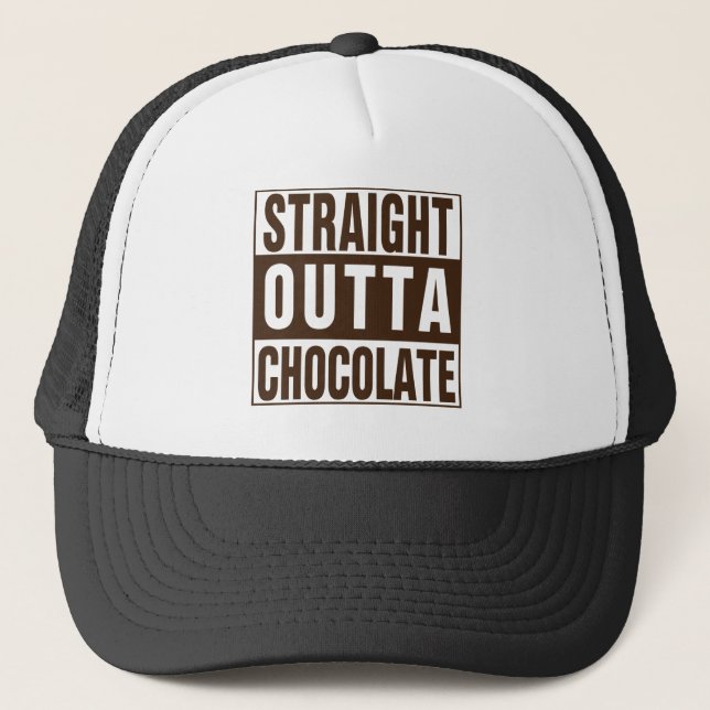Straight Outta Brown Chocolate Trucker Hat (Front)
