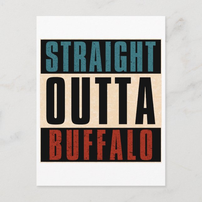 Straight Outta Buffalo New York NY Holiday Postcard (Front)
