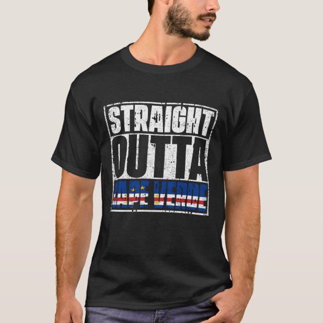 Straight Outta Cape Verde Flag T-Shirt (Front)