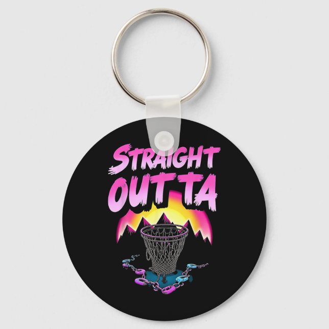 Straight Outta Chains Funny Disc Golf Player Mens  Key Ring (Front)
