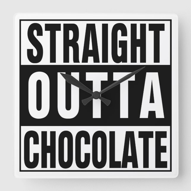 Straight Outta Chocolate Square Wall Clock (Front)