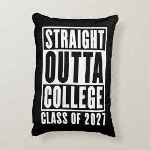 Straight Outta College Class of 2027 Decorative Cushion