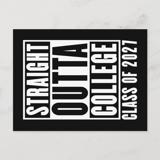 Straight Outta College Class of 2027 Postcard (Front)