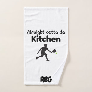 Straight Outta Da Kitchen – Pickleball Humour Hand Towel