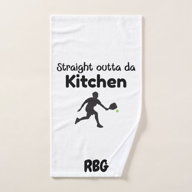 Straight Outta Da Kitchen –  Pickleball Humour Hand Towel (Hand Towel)