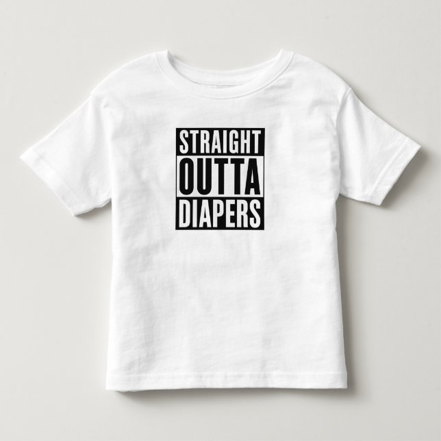 Straight Outta Diapers – Funny Potty Training Toddler T-Shirt (Front)