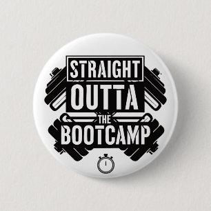 Straight Outta Fitness gym Workout 6 Cm Round Badge
