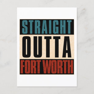 Straight Outta Fort Worth Texas TX USA Holiday Postcard