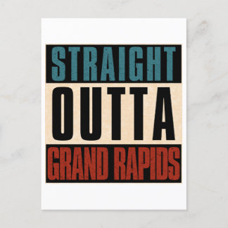 Straight Outta Grand Rapids Michigan MI Holiday Postcard