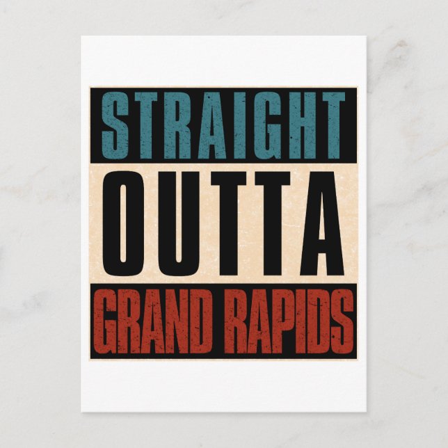 Straight Outta Grand Rapids Michigan MI Holiday Postcard (Front)