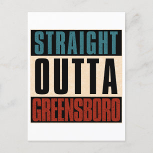 Straight Outta Greensboro North Carolina NC Holiday Postcard