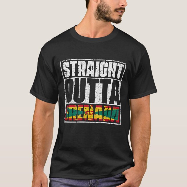Straight Outta Grenada Flag T-Shirt (Front)