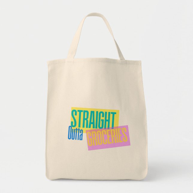 Straight outta groceries  tote bag (Front)
