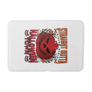 Straight Outta Halloween Town Red Pumpkin Ghosts L Bath Mat