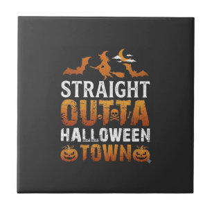 Straight Outta Halloween Town Witch Moon Bats Pump Tile