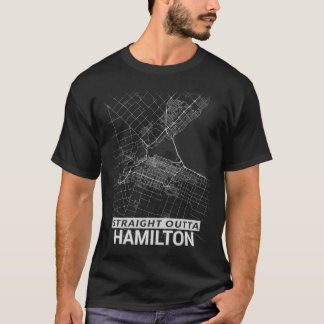 Straight Outta Hamilton city map (LARGE PRINT) T-Shirt