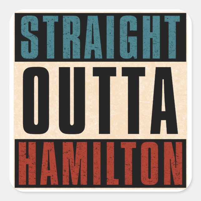 Straight Outta Hamilton Ohio OH Square Sticker (Front)