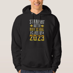 Straight Outta High School 2023 Graduation Diploma Hoodie