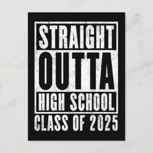 Straight Outta High School 2025 (Distressed) Postcard