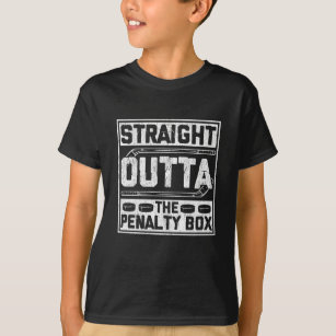 Straight Outta Ice Hockey Player Penalty Box T-Shirt