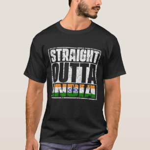 Straight Outta India Flag T-Shirt
