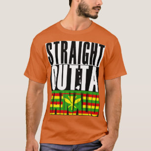 Straight Outta Kainaliu Hawaii Kanaka Maoli Flag b T-Shirt