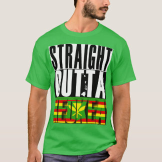 Straight Outta Keokea Hawaii Kanaka Maoli Flag by T-Shirt