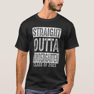 Straight Outta Kindergarten Class 2023 Graduation T-Shirt