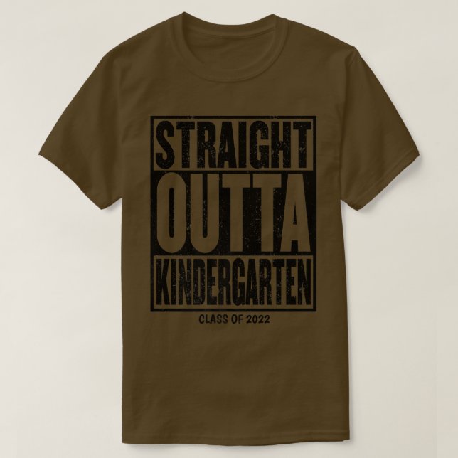 Straight Outta Kindergarten Graduation Gift Grad C T-Shirt (Design Front)