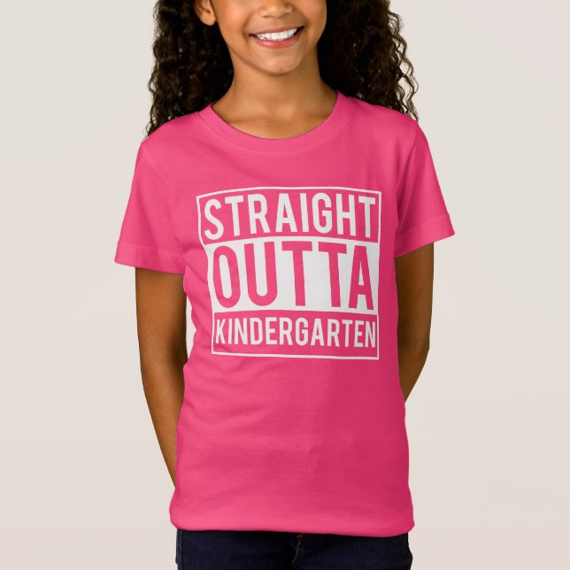 Straight outta kindergarten kids grad shirt (Front)